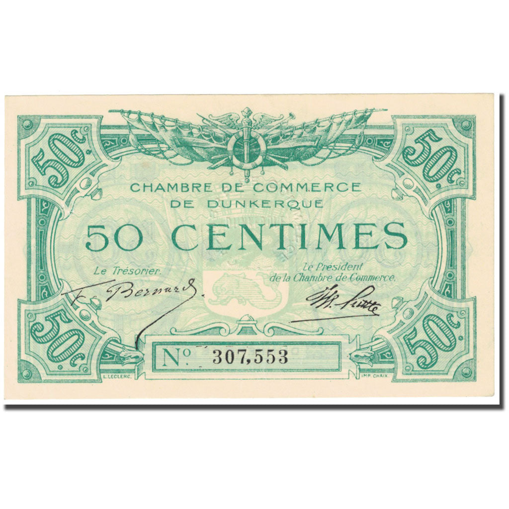 Francia, Dunkerque, 50 Centimes, BB, Pirot:54-01