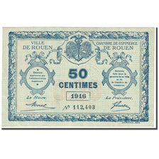 France, Rouen, 50 Centimes, 1916, Chambre de Commerce, EF(40-45), Pirot:110-18