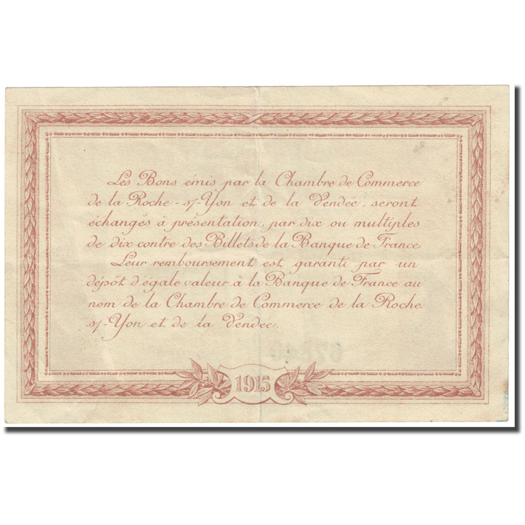 França, La Roche-sur-Yon, 50 Centimes, 1915, Chambre de Commerce, EF(40-45)