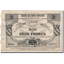 Francia, Avesnes-sur-Helpe, 2 Francs, 1916, Bon Pour, BC, Pirot:59-204