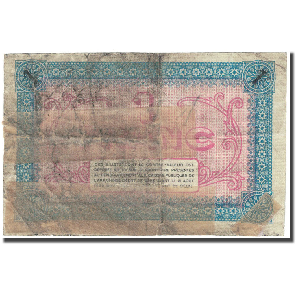 France, Lure, 1 Franc, 1917-08-21, Chambre de Commerce, AG(1-3)