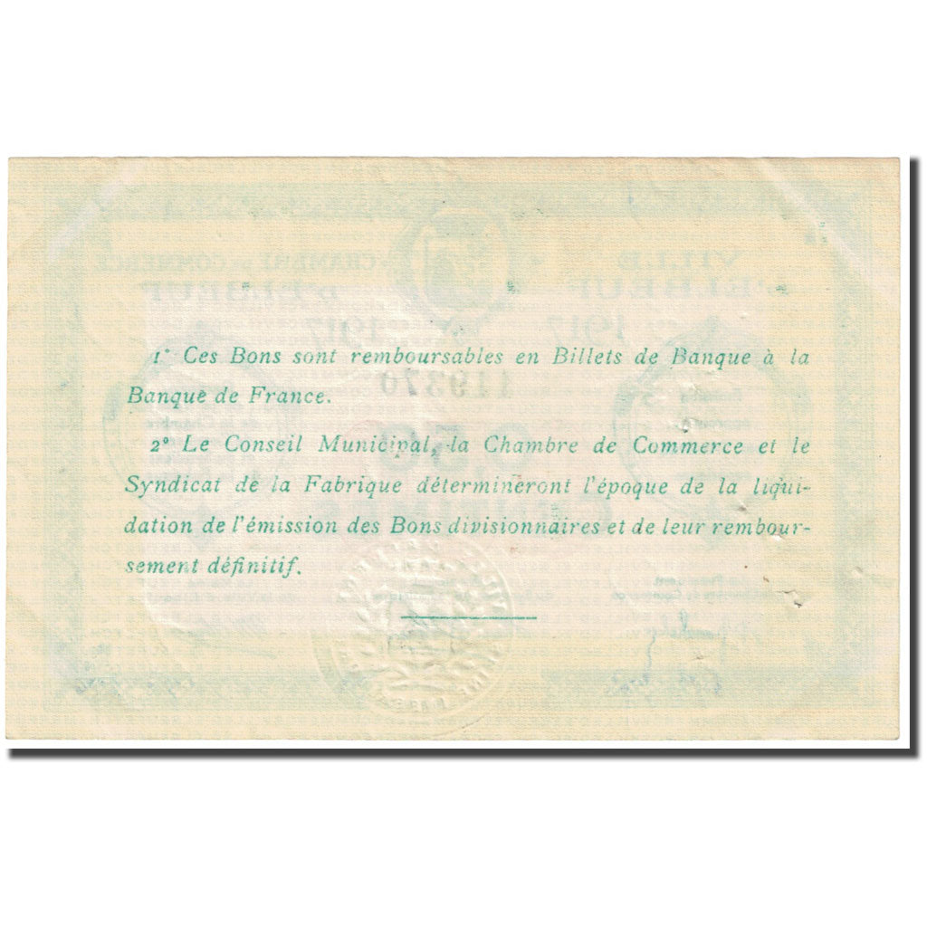 France, Elbeuf, 50 Centimes, 1917, Chambre de Commerce, EF(40-45), Pirot:55-9