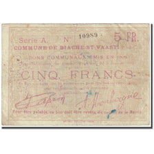 Francia, Biache St Vaast, 5 Francs, 1915, Bon Communal, RC, Pirot:62-112