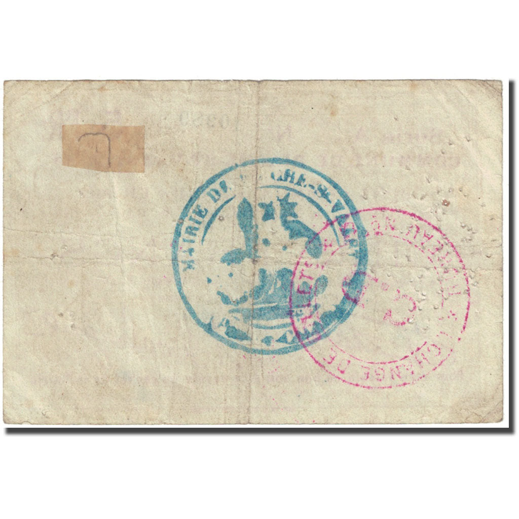 Francia, Biache St Vaast, 5 Francs, 1915, Bon Communal, RC, Pirot:62-112