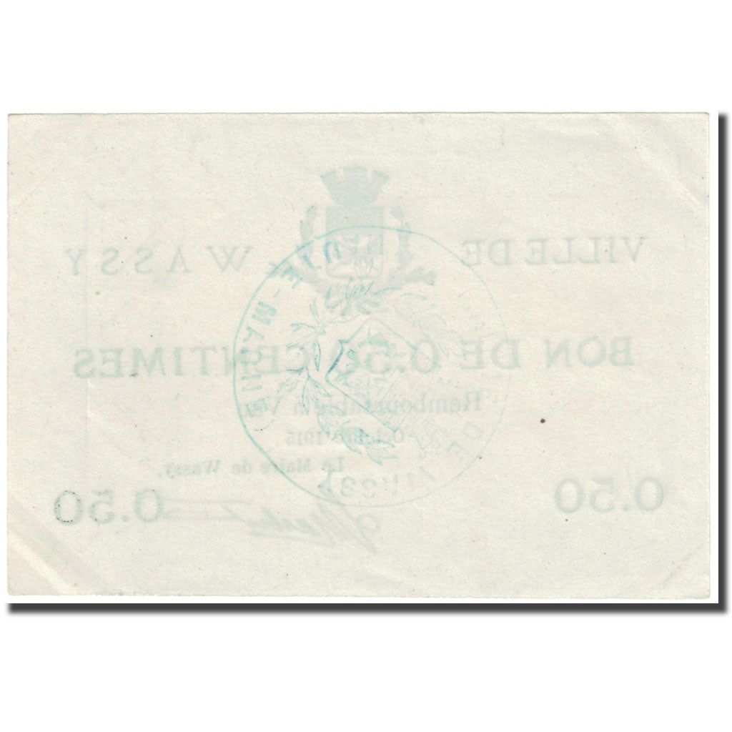 Francia, Wassy, 50 Centimes, 1915, Bon de, EBC, Pirot:52-33