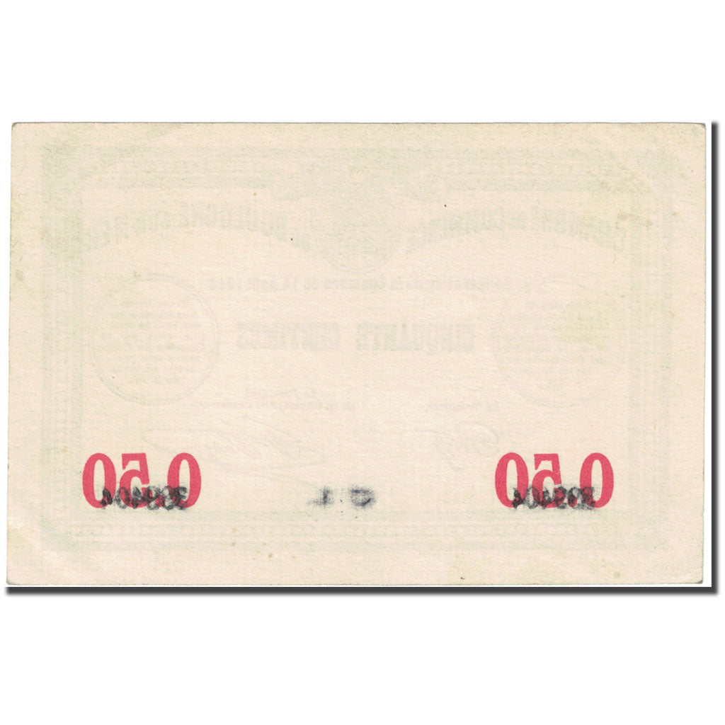 France, Boulogne-sur-Mer, 50 Centimes, 1914, Chambre de Commerce, SPL