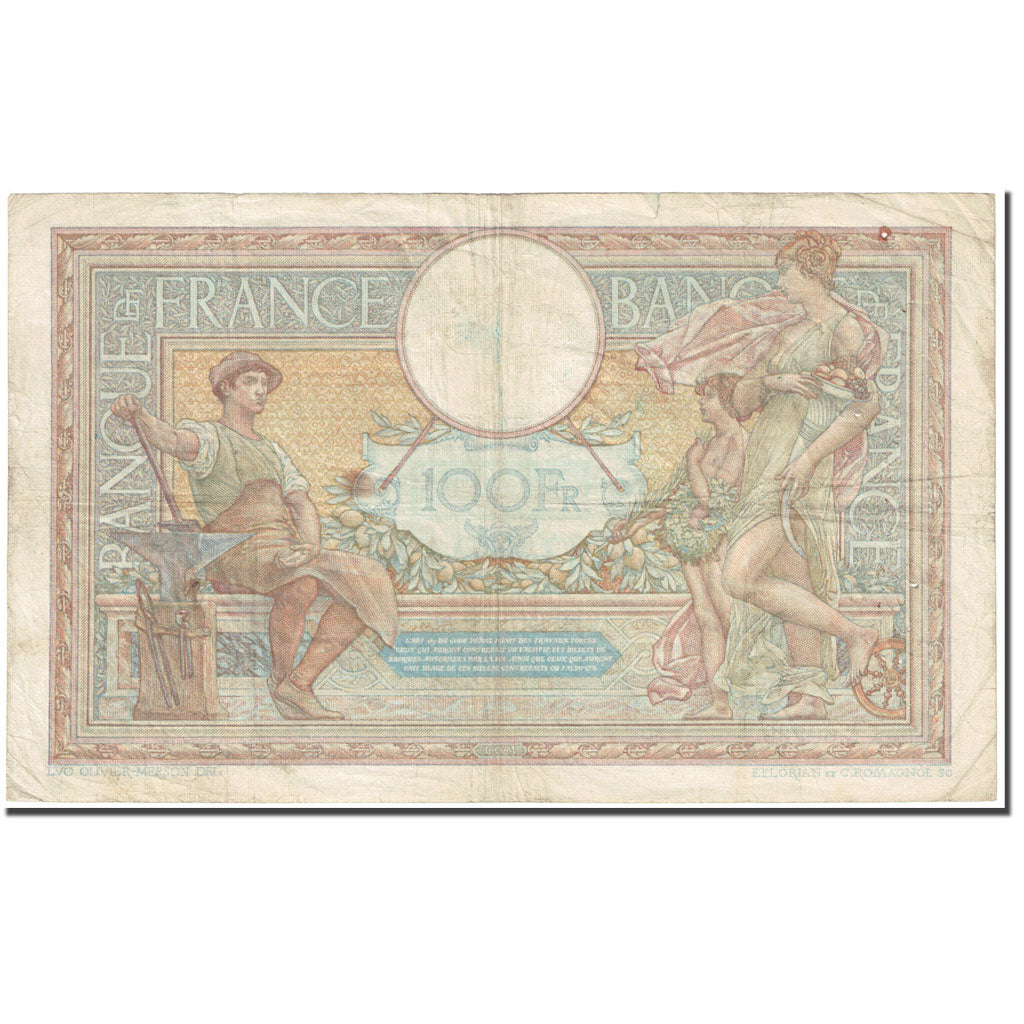 Francja, 100 Francs, Luc Olivier Merson, 1938, 1938-07-15, VF(20-25)