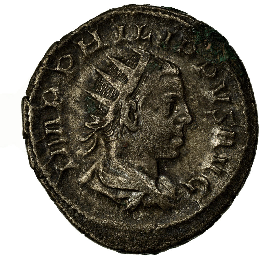 Philip II, Antoninianus, 247, Rome, Billon, AU(50-53), Cohen:23