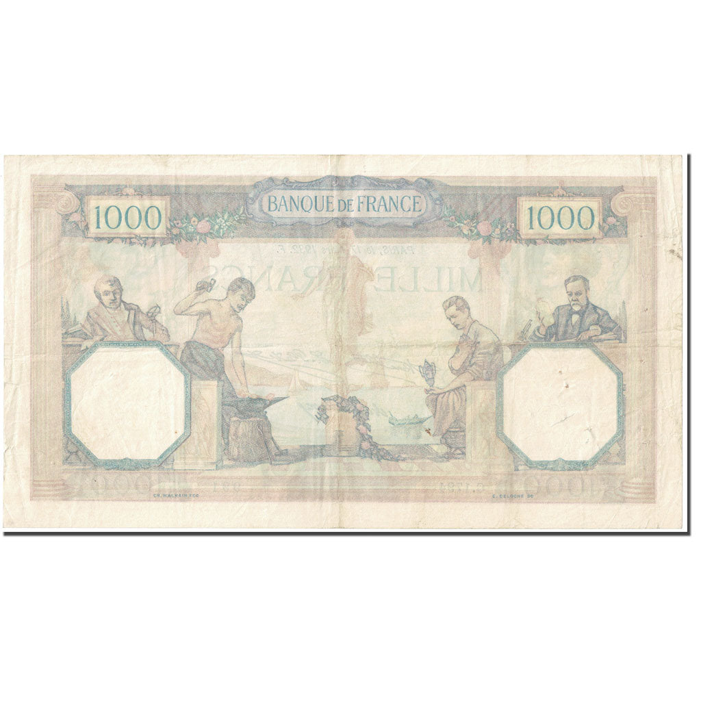 France, 1000 Francs, Cérès et Mercure, 1932, 1932-03-17, TB, Fayette:37.7