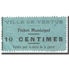 France, Vertus, 10 Centimes, Ticket Municipal, AU(55-58), Pirot:51-59