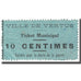 France, Vertus, 10 Centimes, Ticket Municipal, AU(55-58), Pirot:51-59