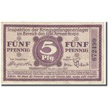 Banknote, Germany, 5 Pfennig, 1917, 1917-01-01, Camp de prisonniers, VF(20-25)