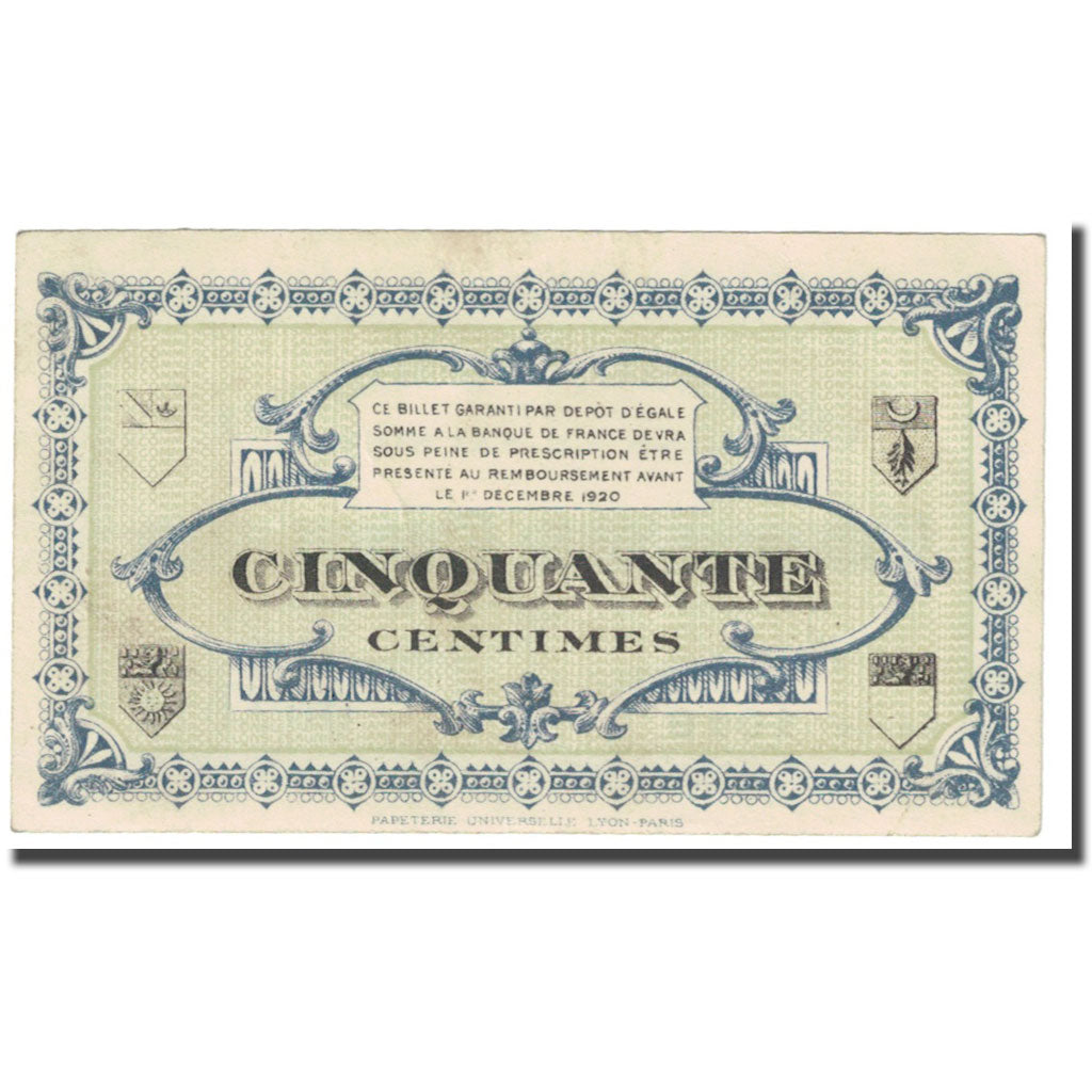 França, Lons-le-Saunier, 50 Centimes, 1918, Chambre de Commerce, AU(55-58)