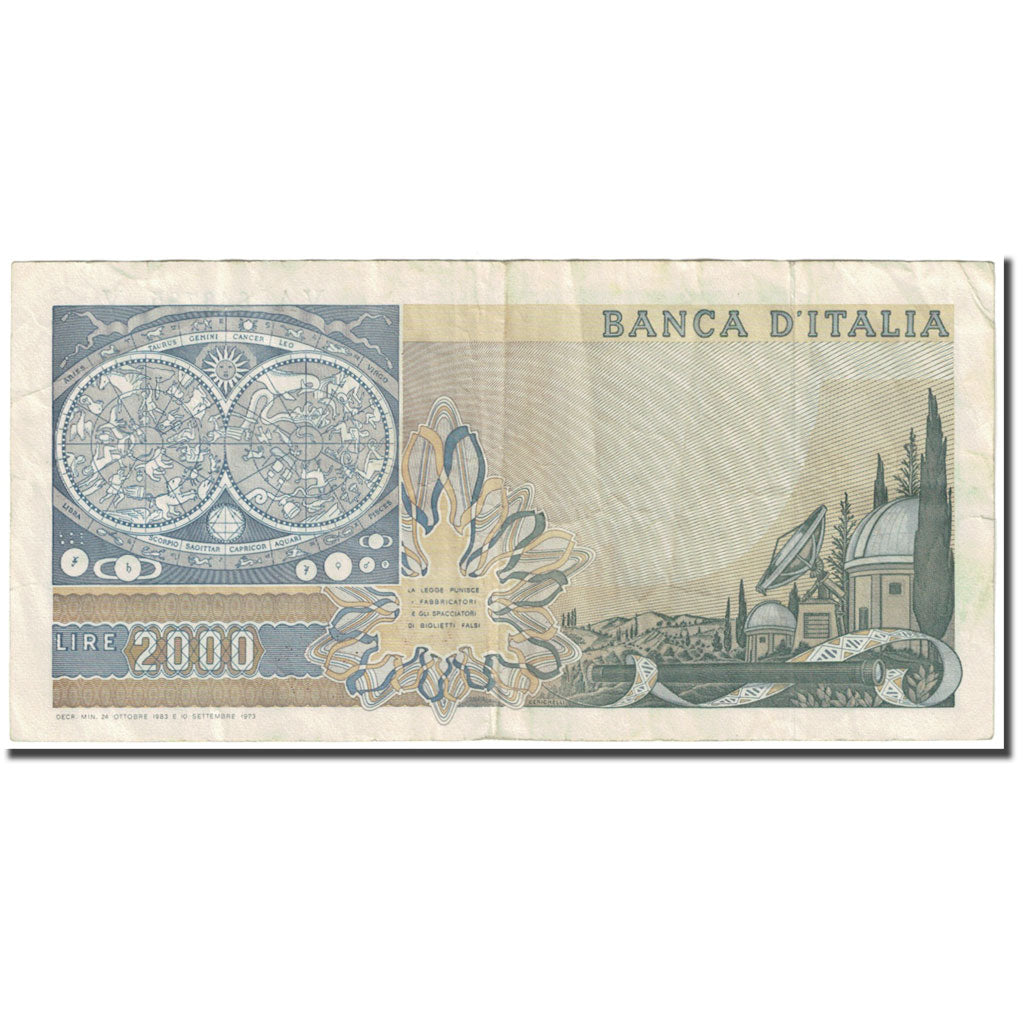 Nota, Itália, 2000 Lire, 1973, 1973-10-08, KM:103a, VF(30-35)