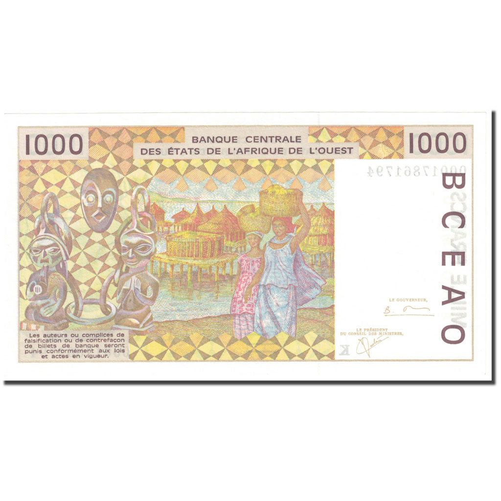 Banknote, West African States, 1000 Francs, KM:711Kk, UNC(65-70)