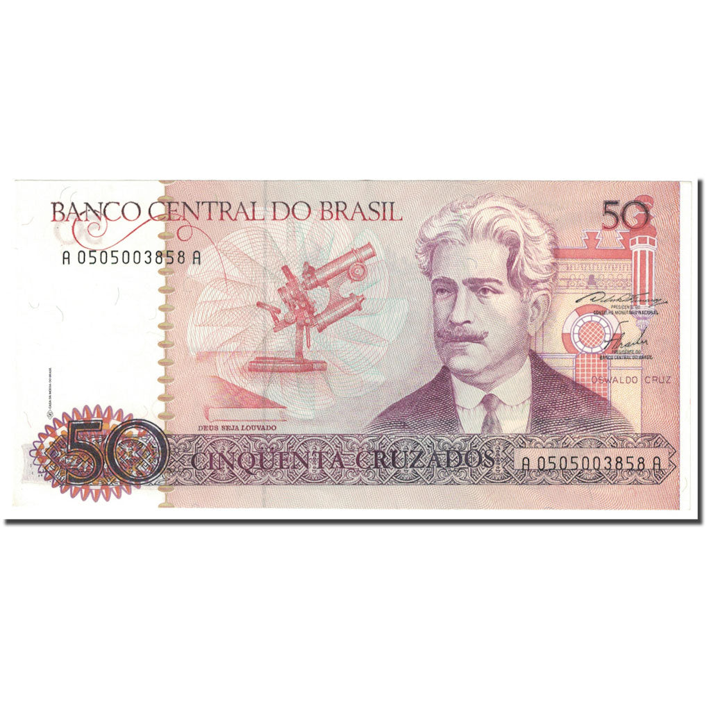 Banknote, Brazil, 50 Cruzados, KM:210a, UNC(65-70)