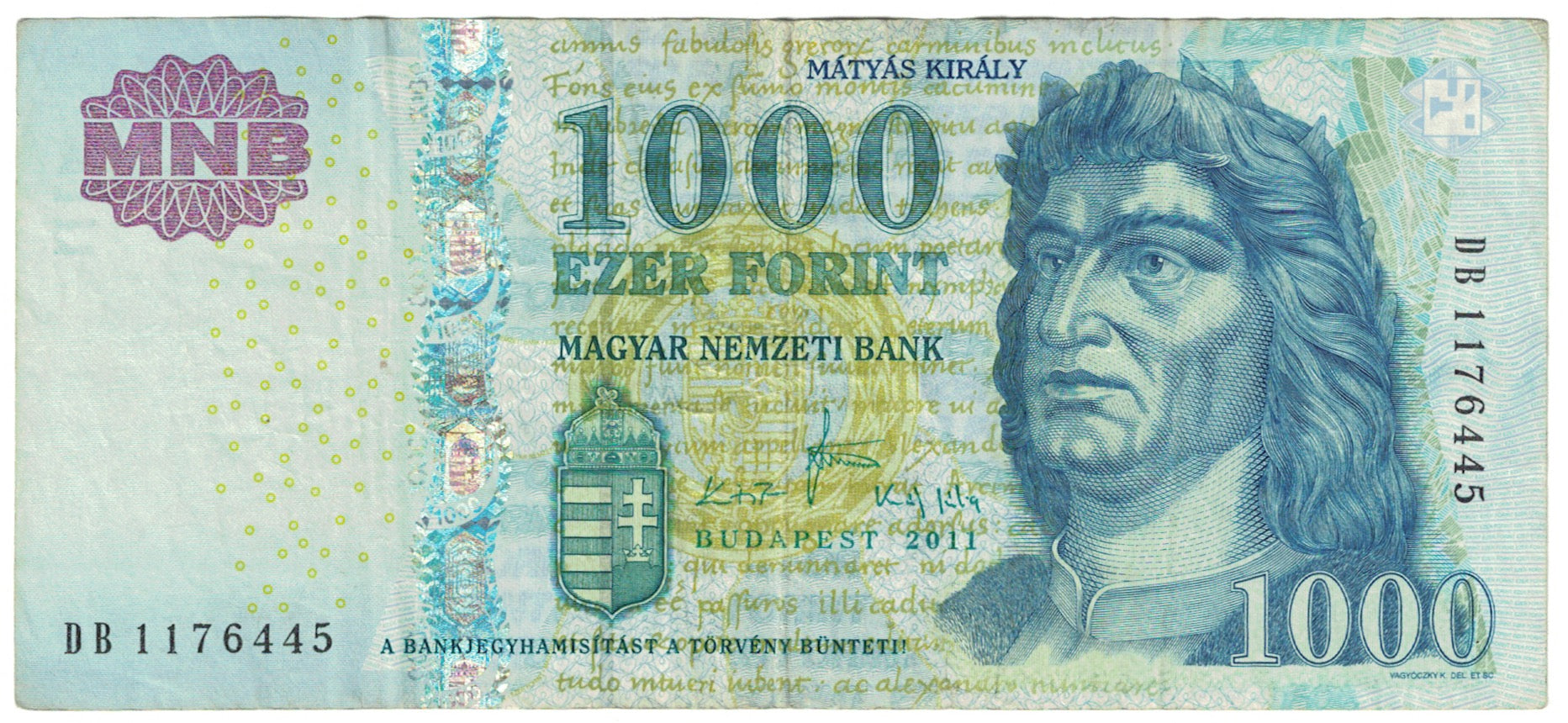 Banknote, Hungary, 1000 Forint, 2011, KM:197c, EF(40-45)