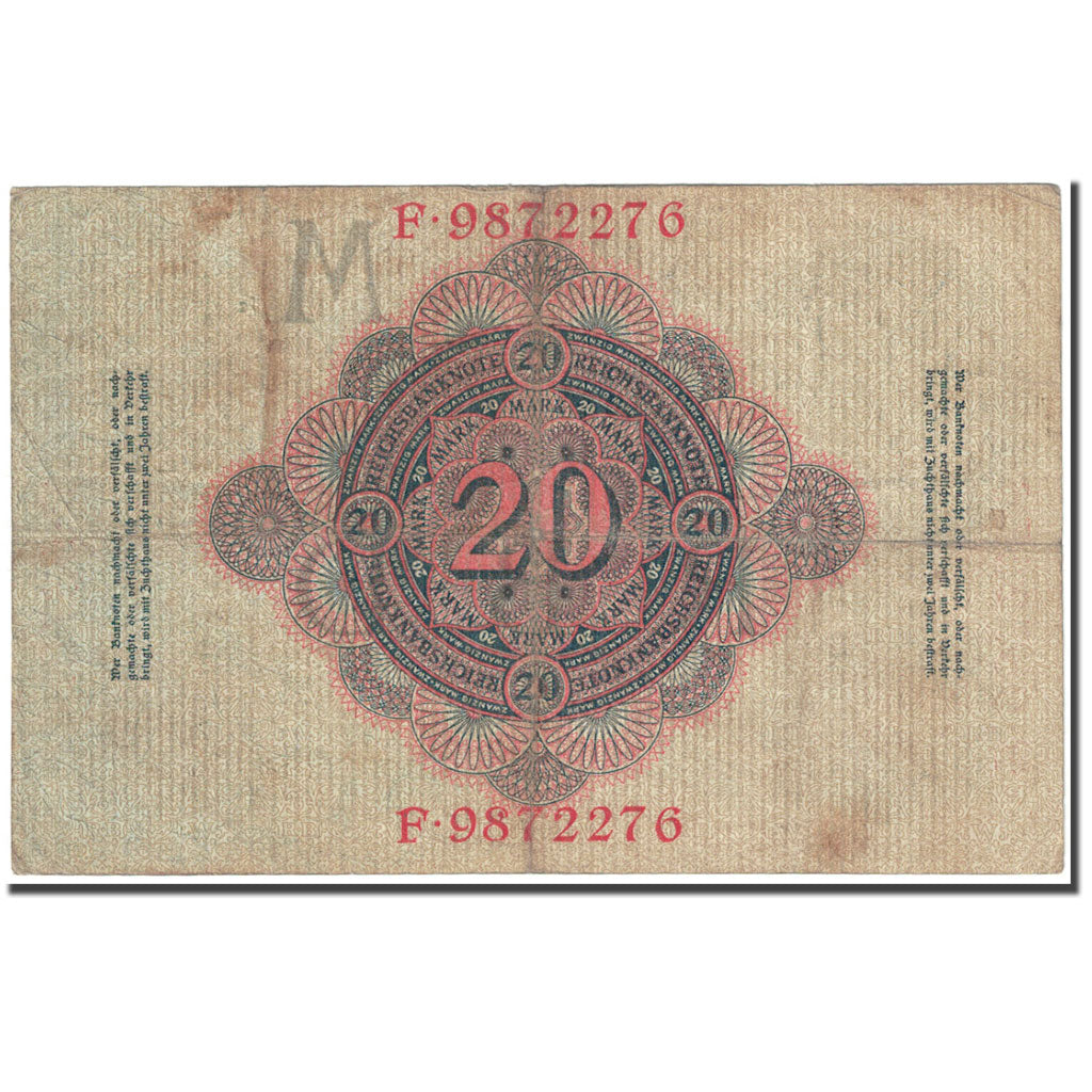 Billet, Allemagne, 20 Mark, 1910, 1910-04-21, KM:40b, TTB