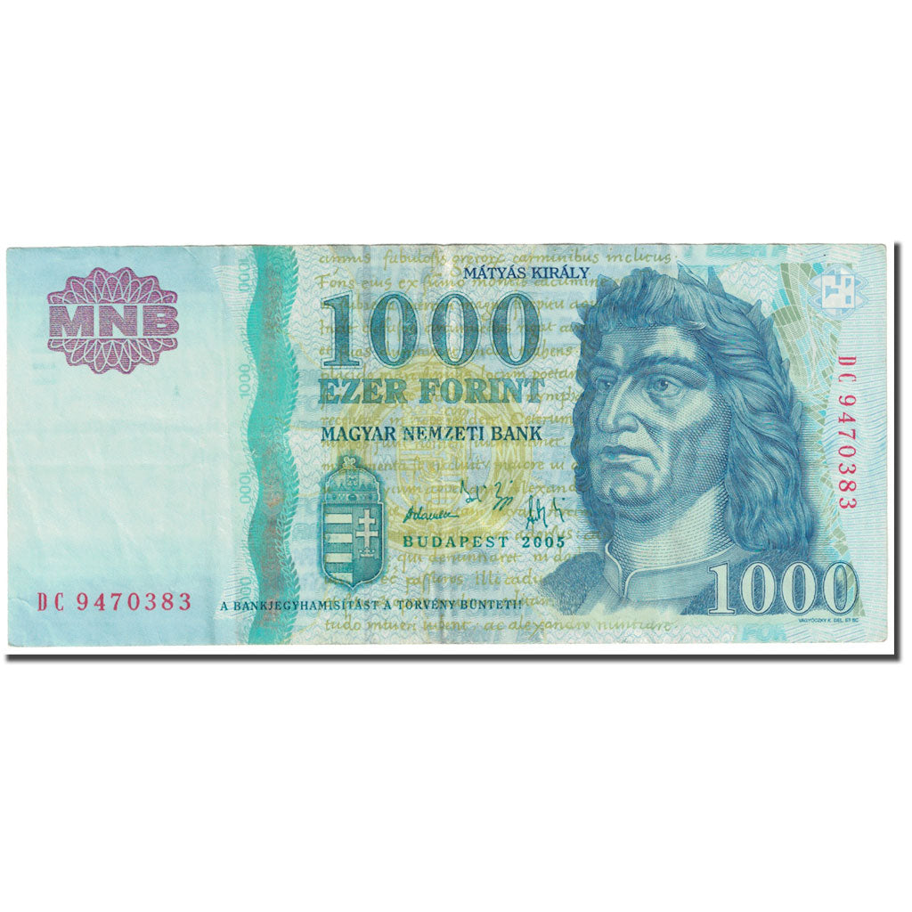 Banknot, Węgry, 1000 Forint, 2005, KM:189c, EF(40-45)