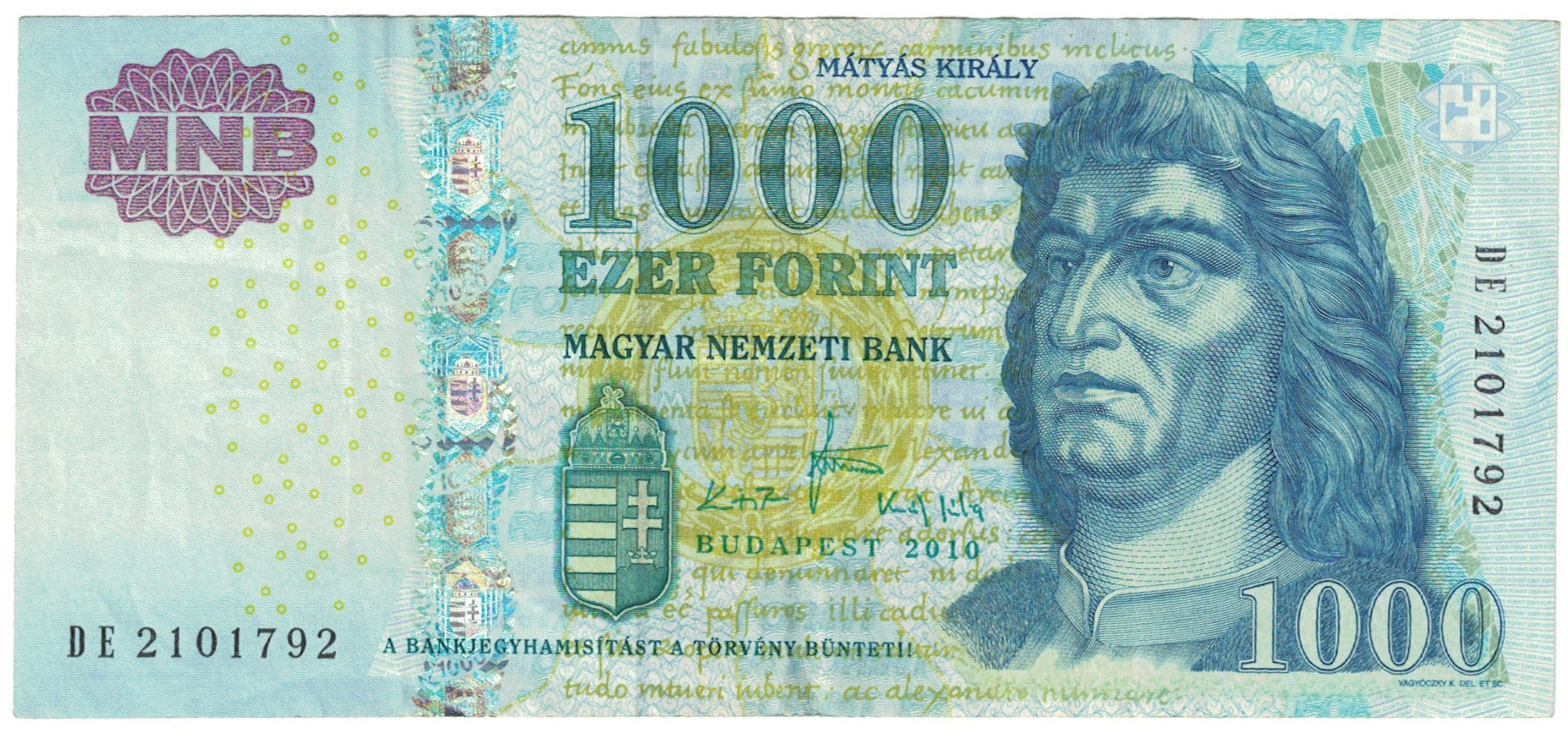 Banknot, Węgry, 1000 Forint, 2010, KM:197b, EF(40-45)