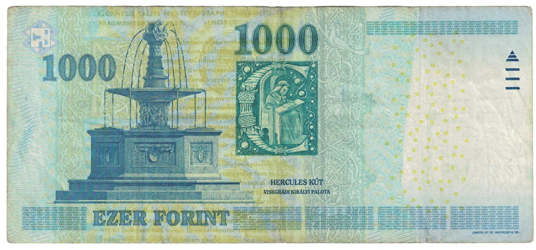 Biljet, Hongarije, 1000 Forint, 2011, KM:197c, TB