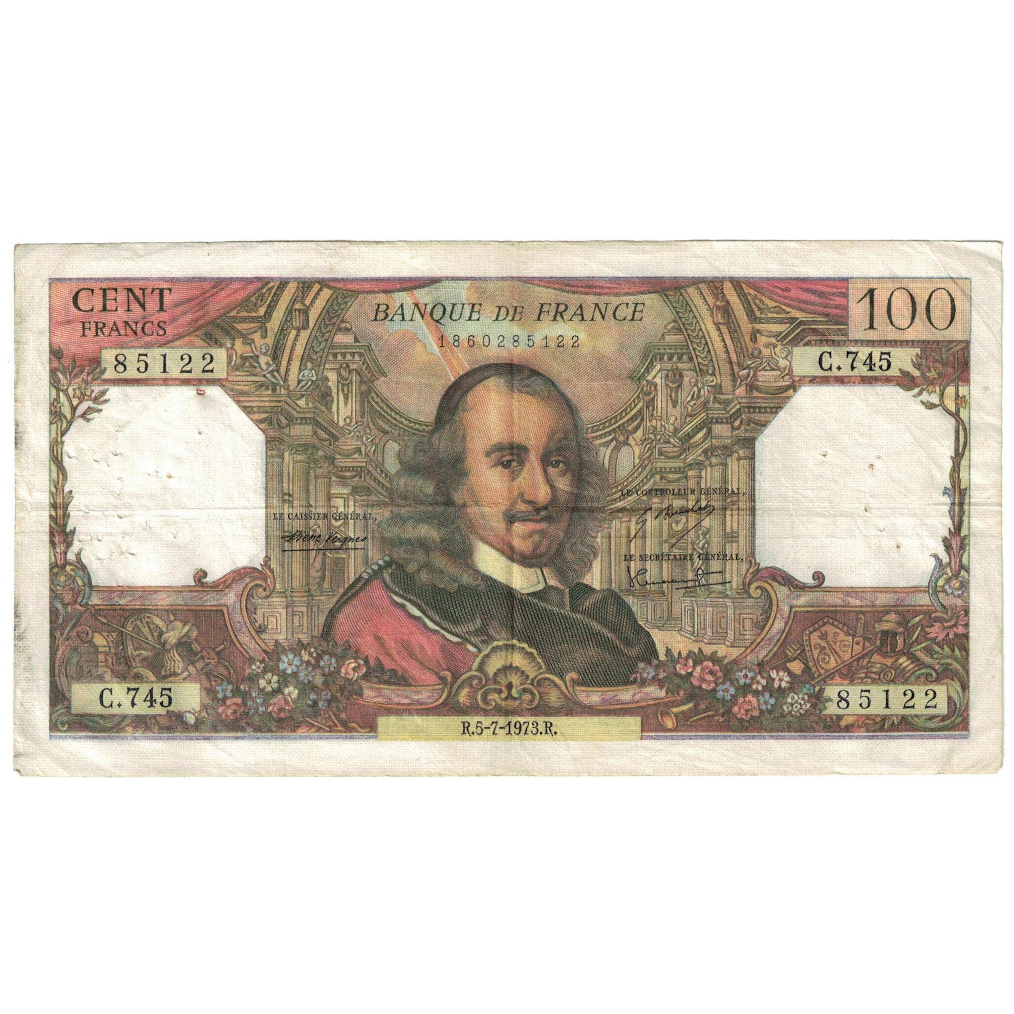 França, 100 Francs, 1973, 1973-07-05, VF(20-25), Fayette:65.43, KM:149d