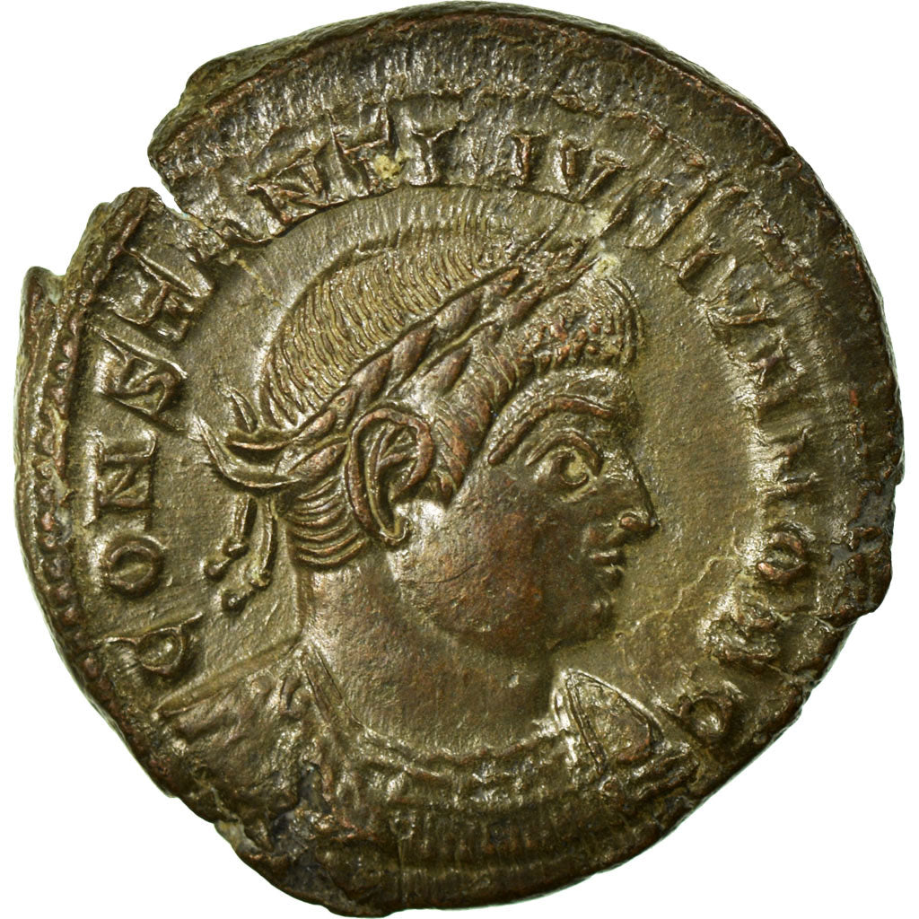 Constantine II, Nummus, Trier, Copper, AU(50-53), Cohen:127