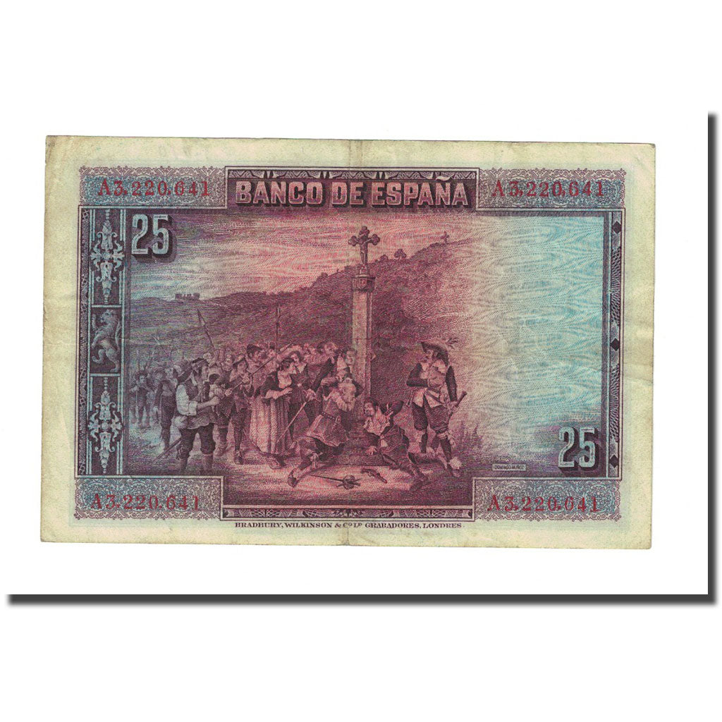 Banknote, Spain, 25 Pesetas, 1928, 1937-10-15, KM:71a, AU(55-58)