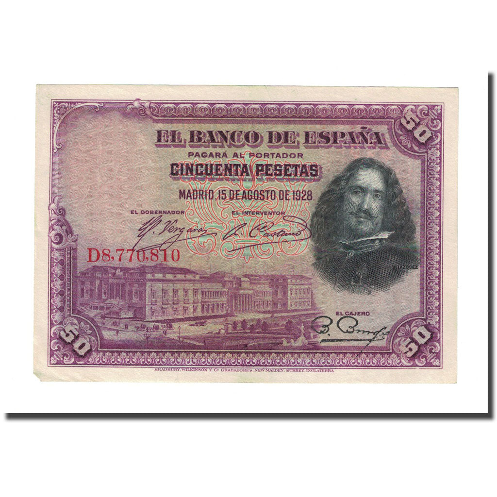 Geldschein, Spanien, 50 Pesetas, 1928, 1928-08-15, KM:75b, VZ