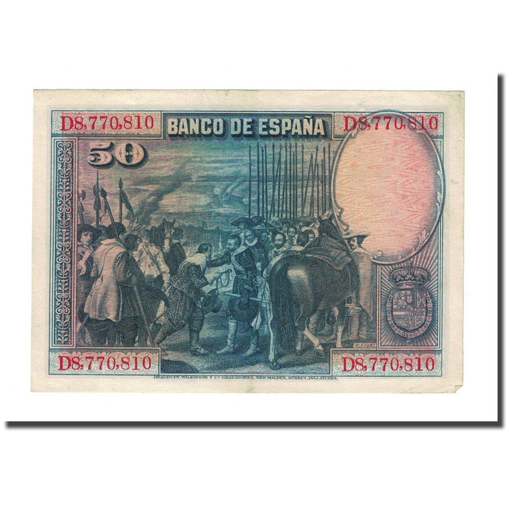 Geldschein, Spanien, 50 Pesetas, 1928, 1928-08-15, KM:75b, VZ