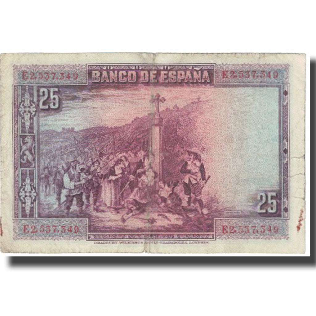Banconote, Spagna, 25 Pesetas, 1928, 1928-08-15, KM:74a, MB