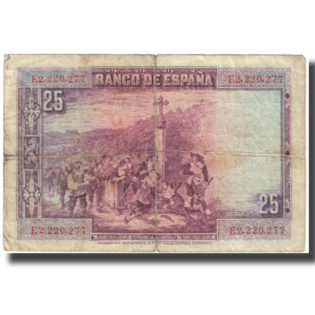 Banconote, Spagna, 25 Pesetas, 1928, 1928-08-15, KM:74a, MB