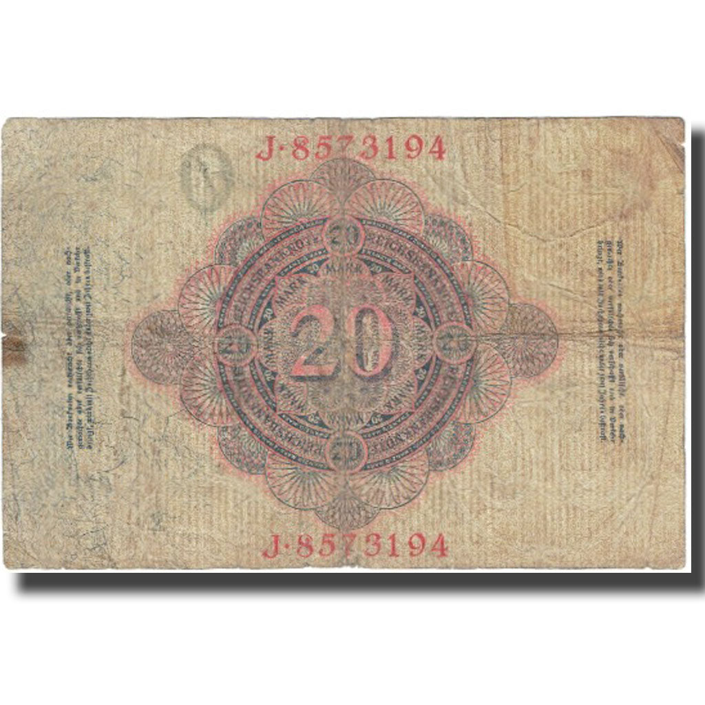 Banknote, Germany, 20 Mark, 1914, 1914-02-19, KM:46b, EF(40-45)