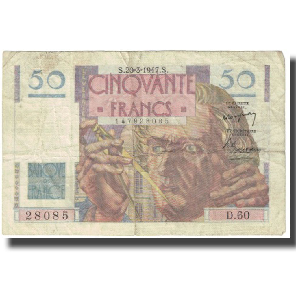 França, 50 Francs, 1947, 1947-03-20, EF(40-45), Fayette:20.7, KM:127b