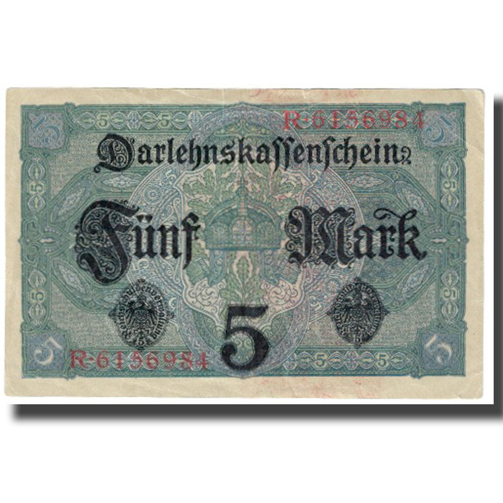 Banconote, Germania, 5 Mark, 1917, 1917-08-01, KM:56a, BB