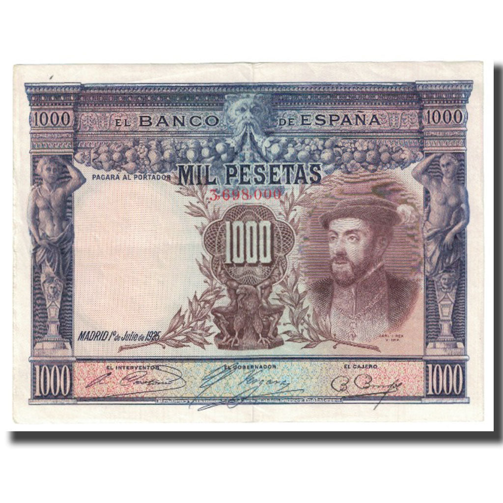 Geldschein, Spanien, 1000 Pesetas, 1925, 1925-07-01, KM:70c, SS+