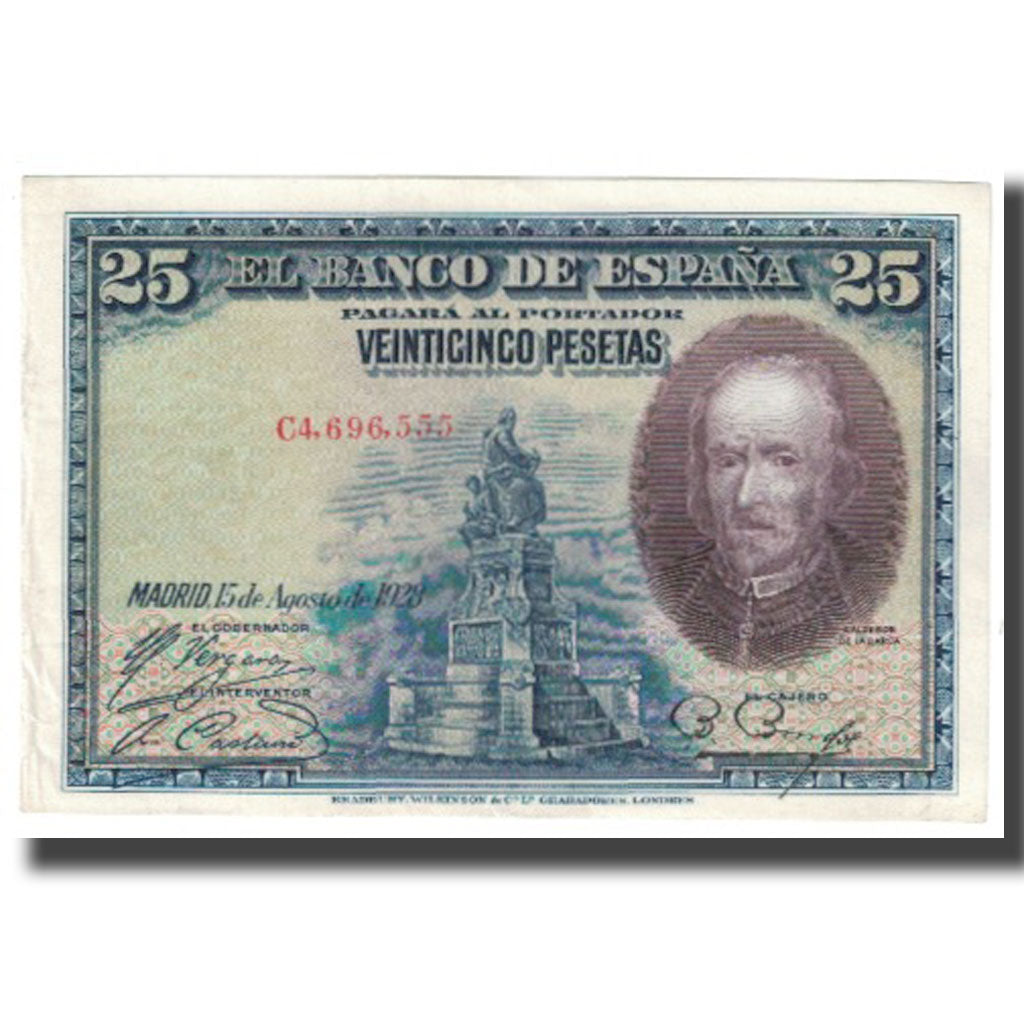 Banconote, Spagna, 25 Pesetas, 1928, 1928-08-15, KM:74a, SPL-