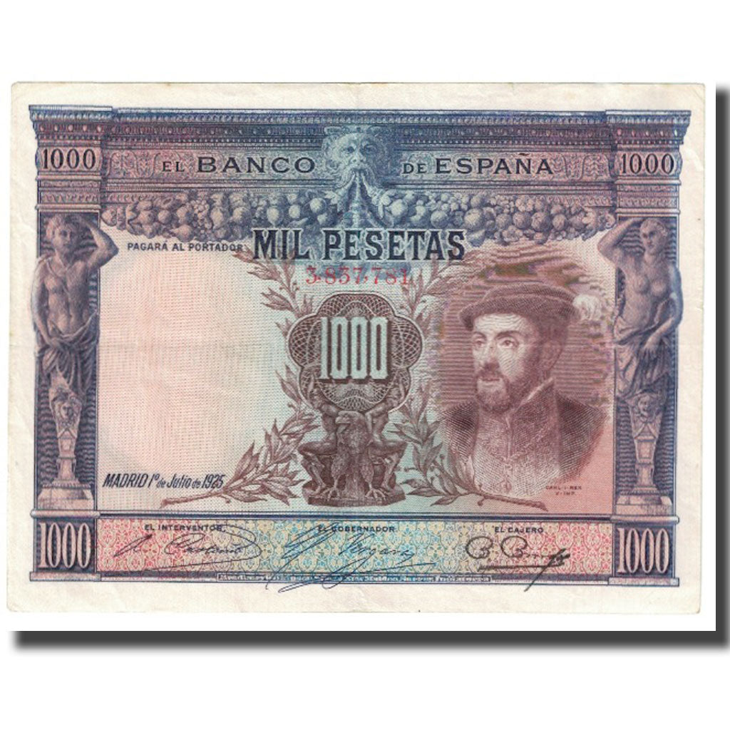 Banconote, Spagna, 1000 Pesetas, 1925, 1925-07-01, KM:70a, BB
