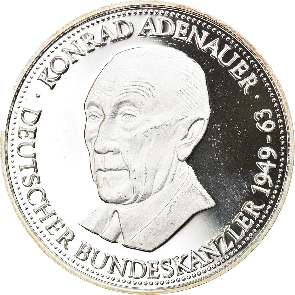 Germany, Token, Konrad Adenauer, Politics, Society, War, 1992, MS(64), Silver