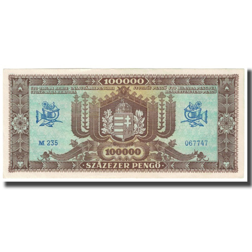 Banknote, Hungary, 100,000 Pengö, 1945, 1945-10-23, KM:121a, EF(40-45)