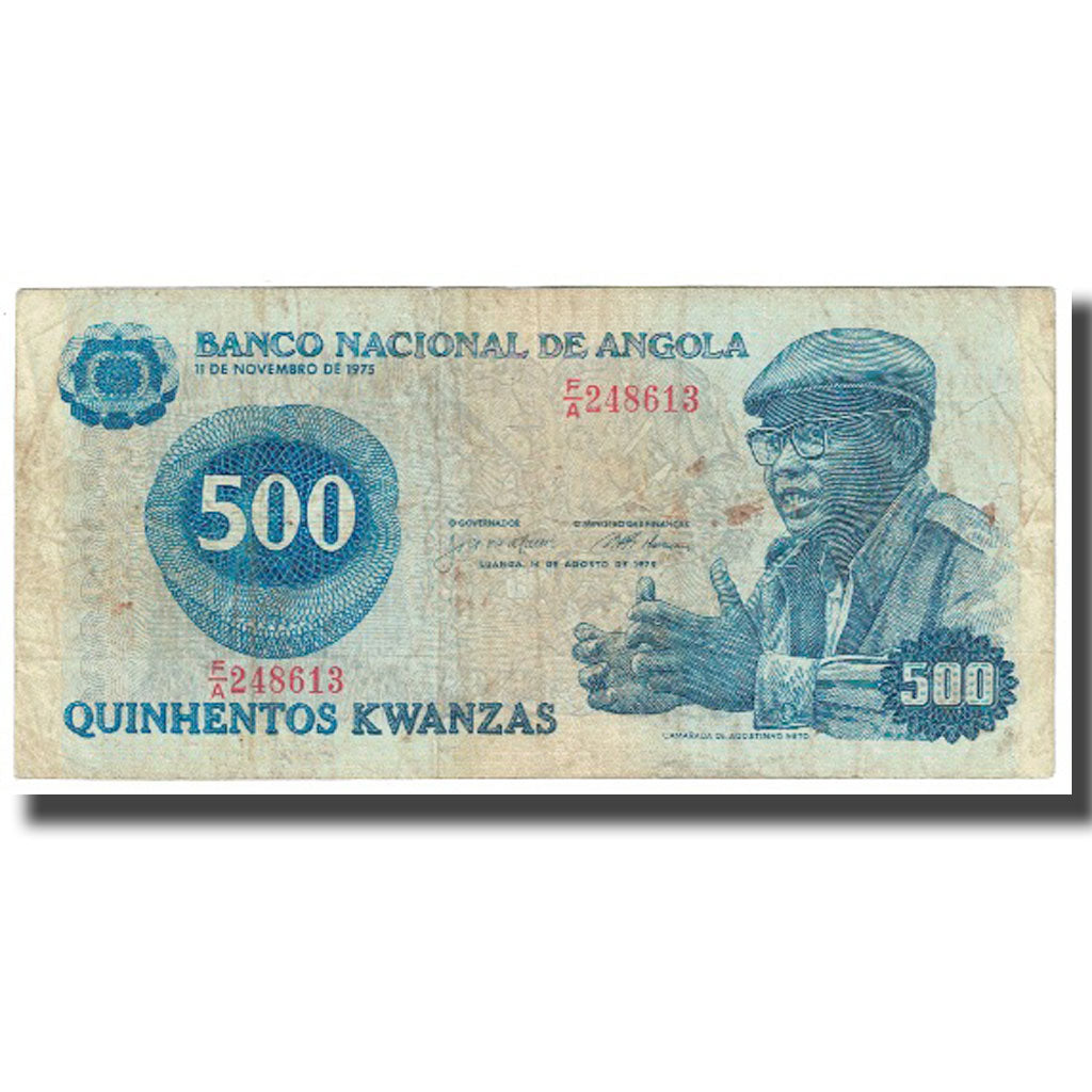 Nota, Angola, 500 Kwanzas, 1975, 1975-11-11, KM:116, VF(20-25)