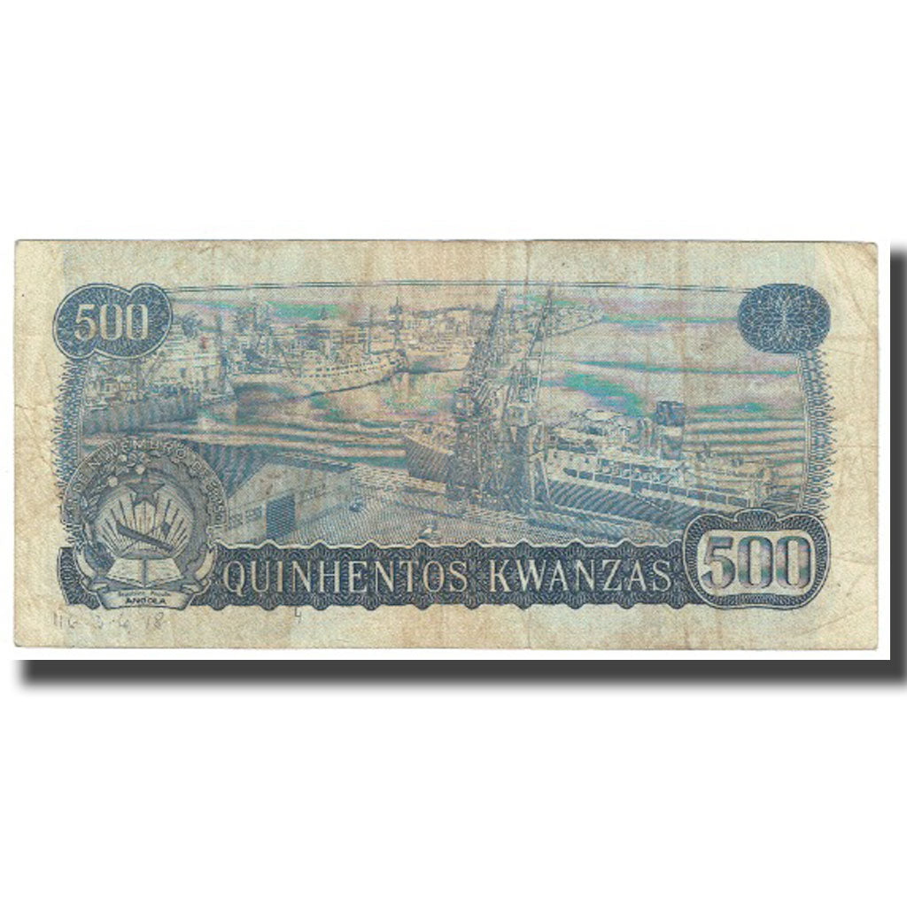 Nota, Angola, 500 Kwanzas, 1975, 1975-11-11, KM:116, VF(20-25)