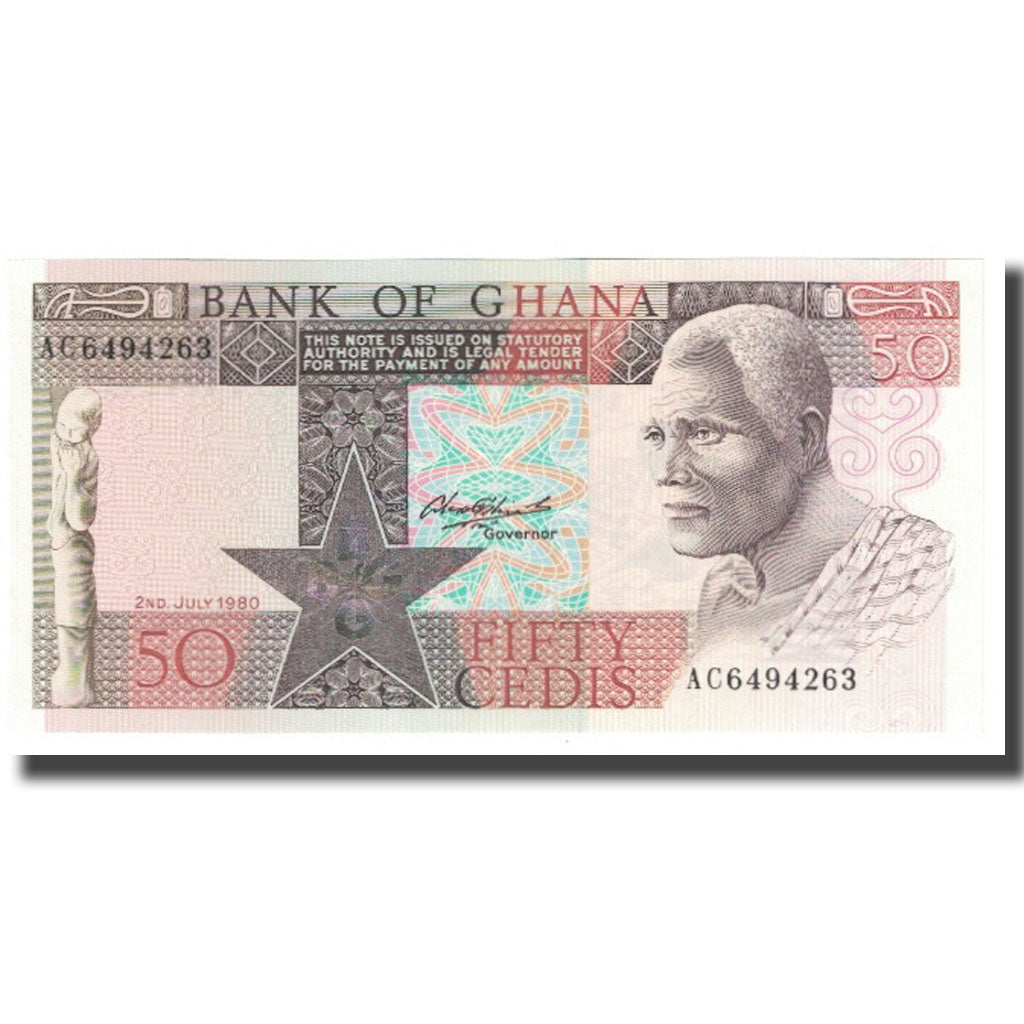 Geldschein, Ghana, 50 Cedis, 1980, 1980-07-02, KM:22b, UNZ
