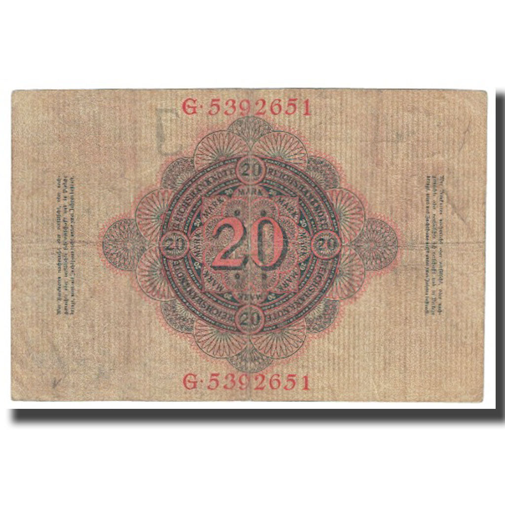Banknote, Germany, 20 Mark, 1914, 1914-02-19, KM:46b, EF(40-45)