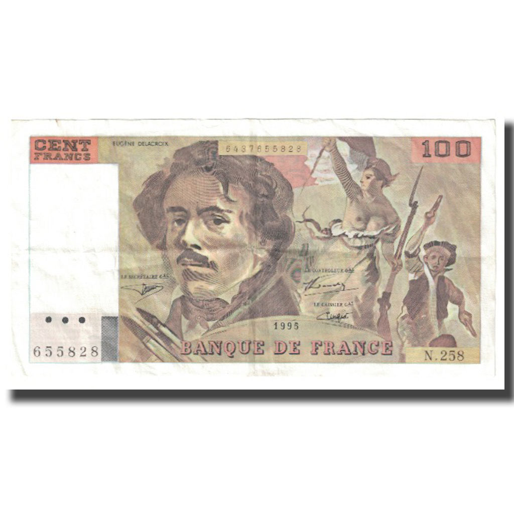 França, 100 Francs, Delacroix, 1995, BRUNEEL, BONARDIN, VIGIER, EF(40-45)