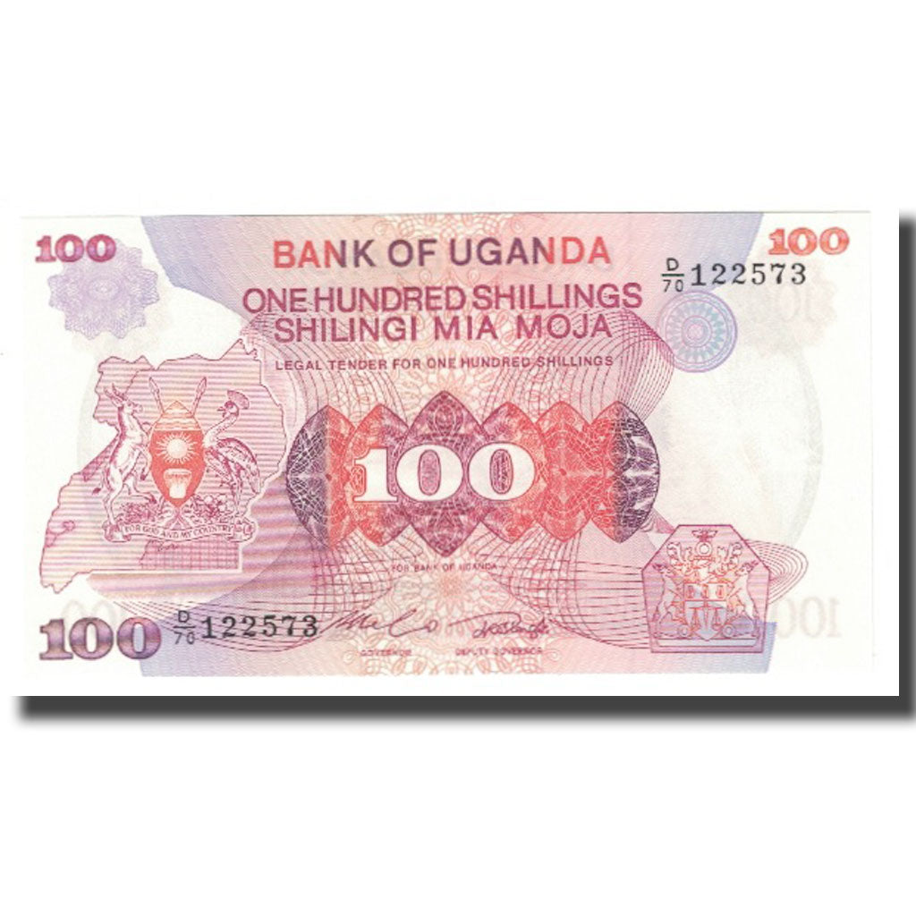 Nota, Uganda, 100 Shillings, KM:19a, UNC(65-70)