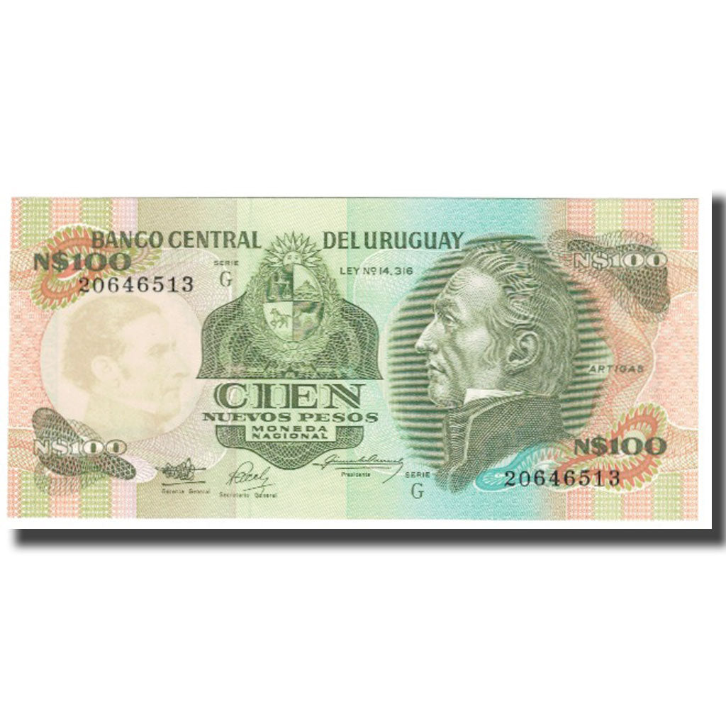 Billete, 100 Nuevos Pesos, Uruguay, KM:62c, UNC