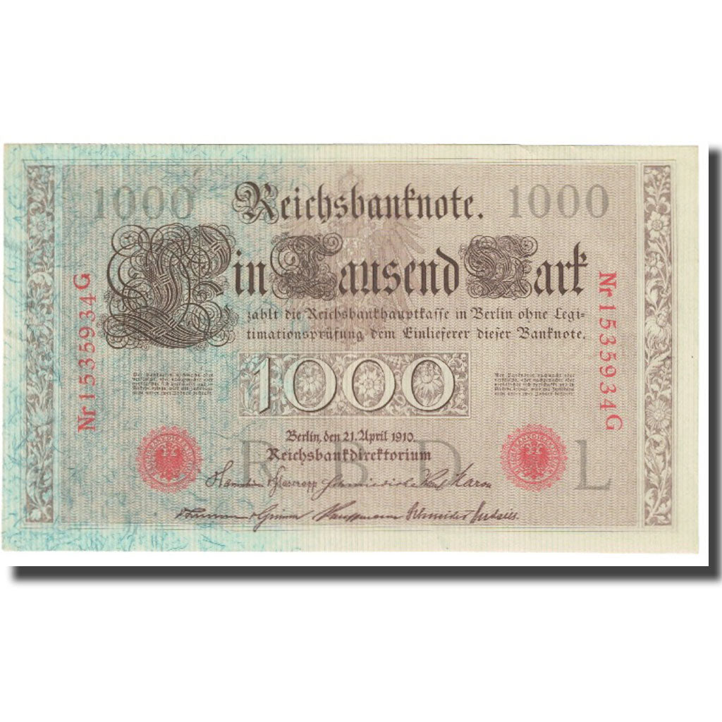 Banknote, Germany, 1000 Mark, 1910, 1910-04-21, KM:44b, UNC(63)