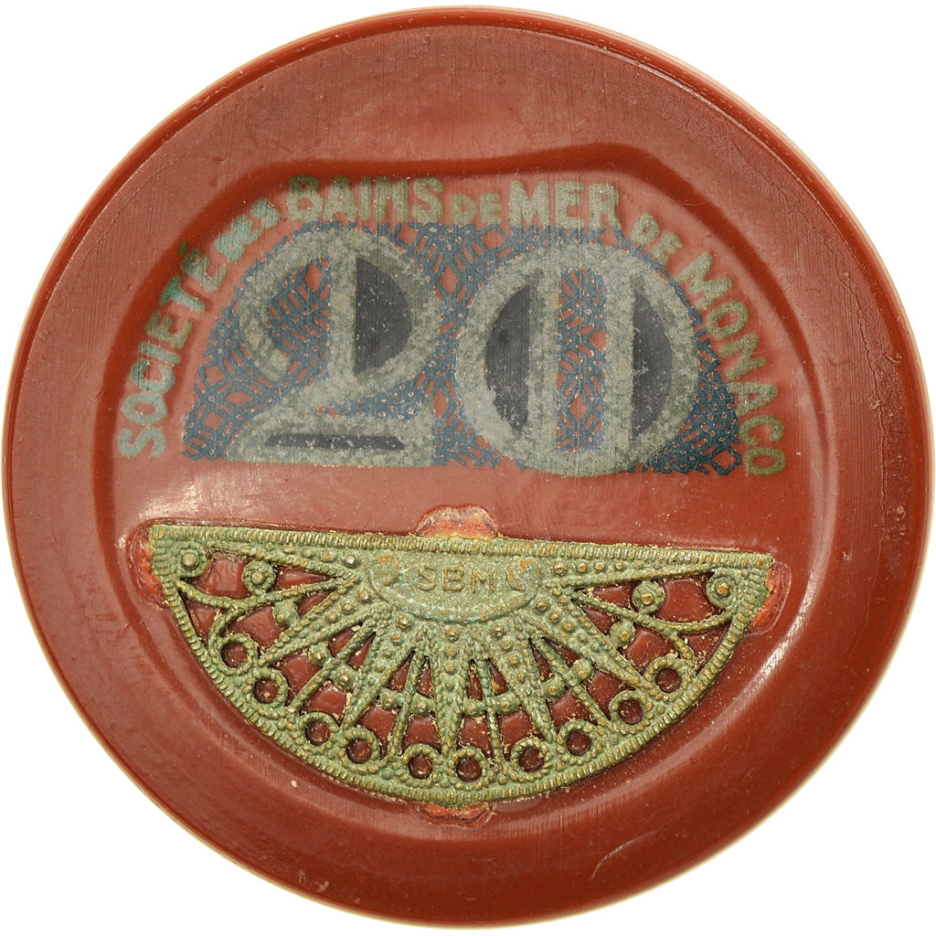 Monaco, Token, Jeu, Jeton de Casino 20 Francs, Société des Bains de Mer