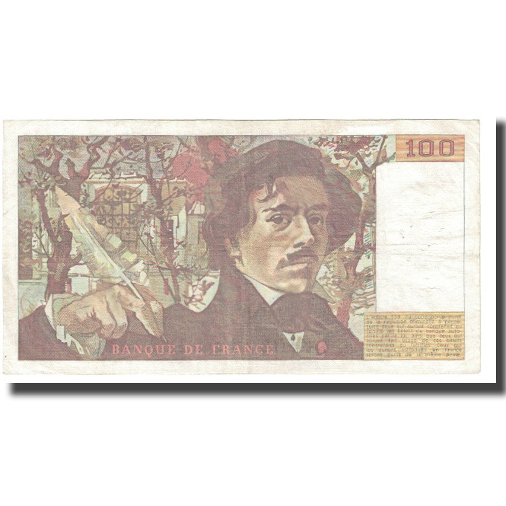 France, 100 Francs, Delacroix, 1985, P. A.Strohl-G.Bouchet-J.J.Tronche, 1985